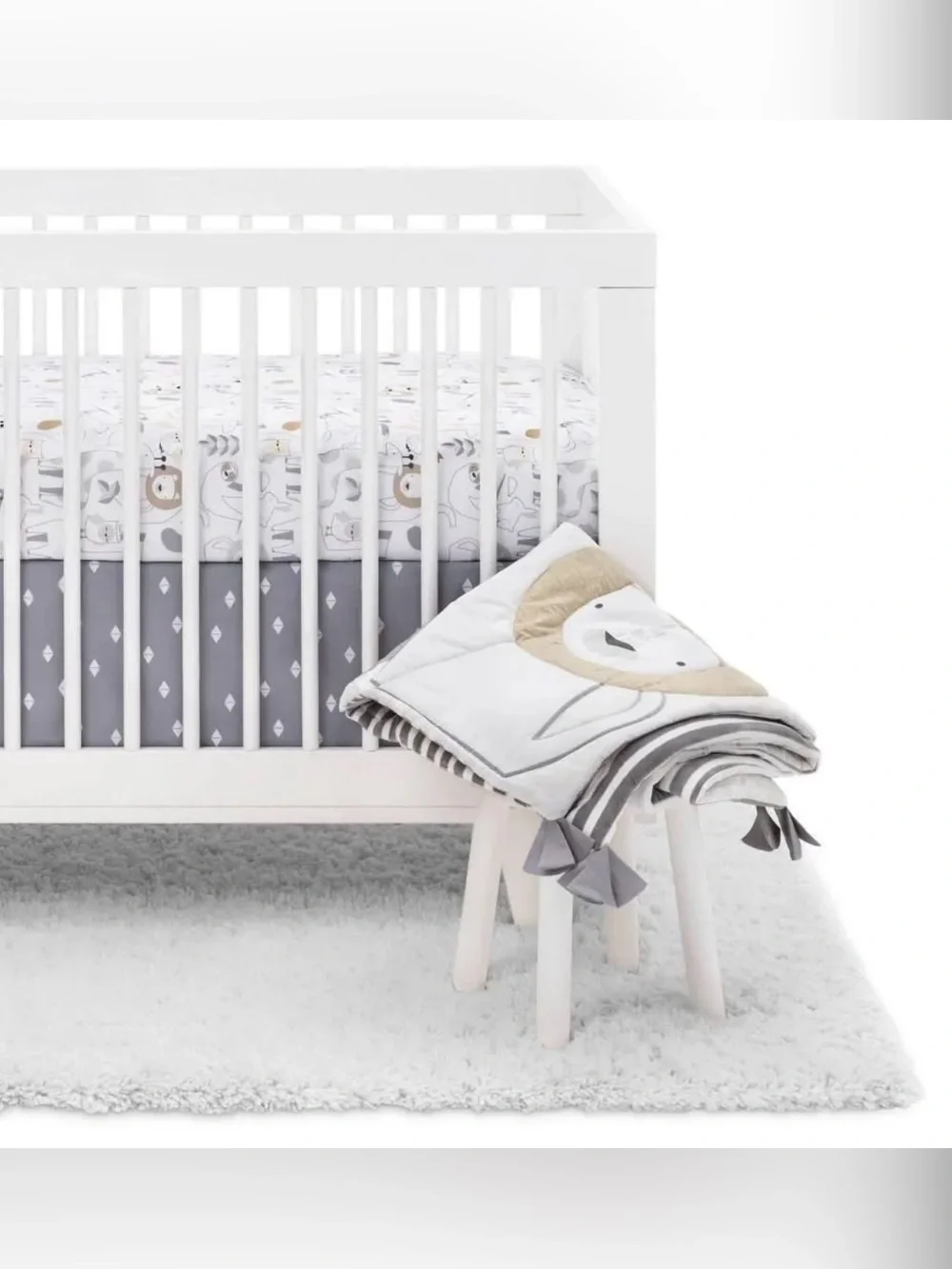 Crib Bedding Set Animals 4pc - Cloud Island™ White/Beige
